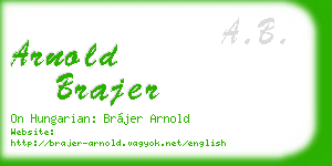 arnold brajer business card
